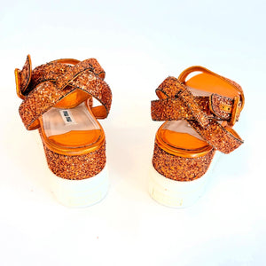 Miu Miu Glitter Sandals Sz 39