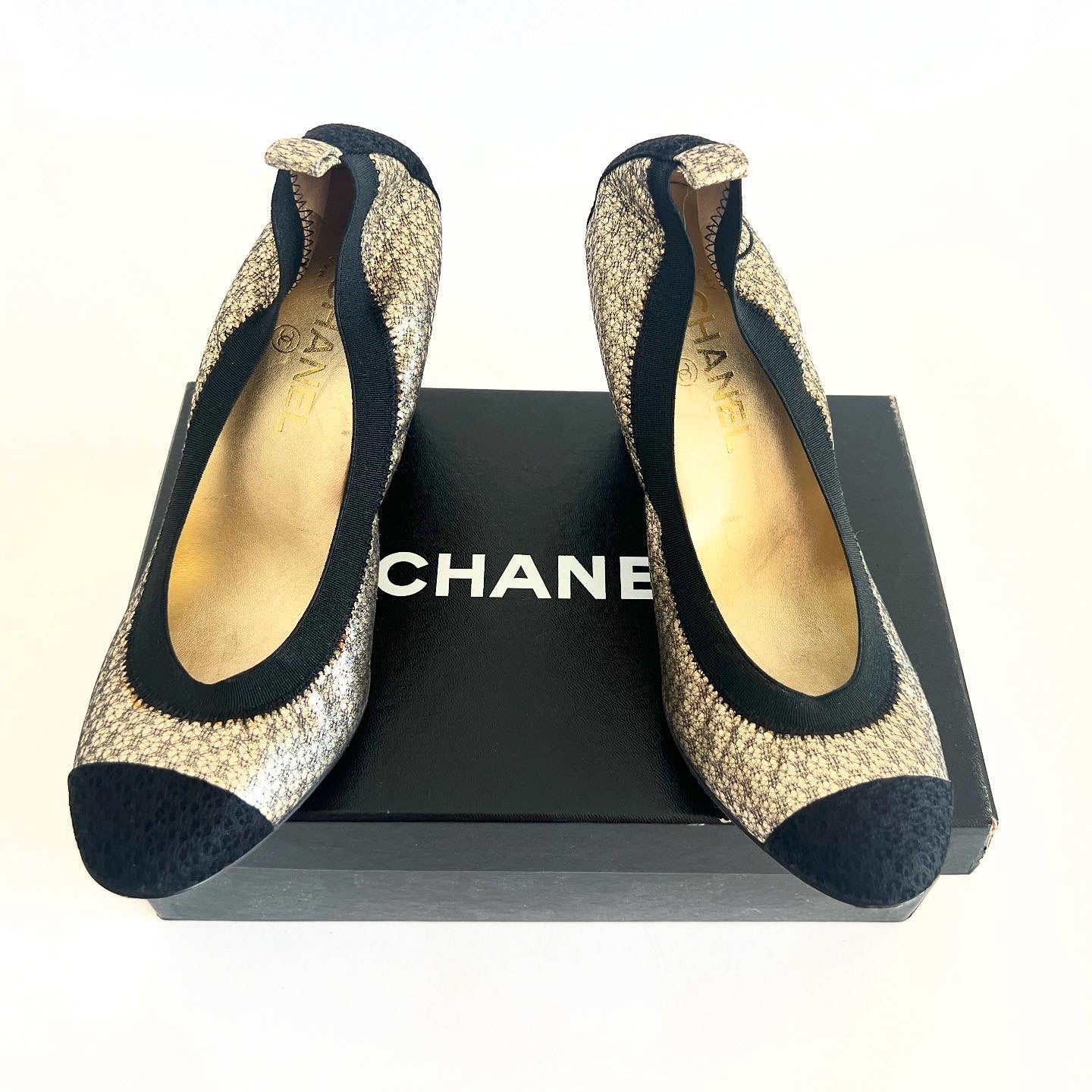 Chanel Two Tone Heels Sz 40