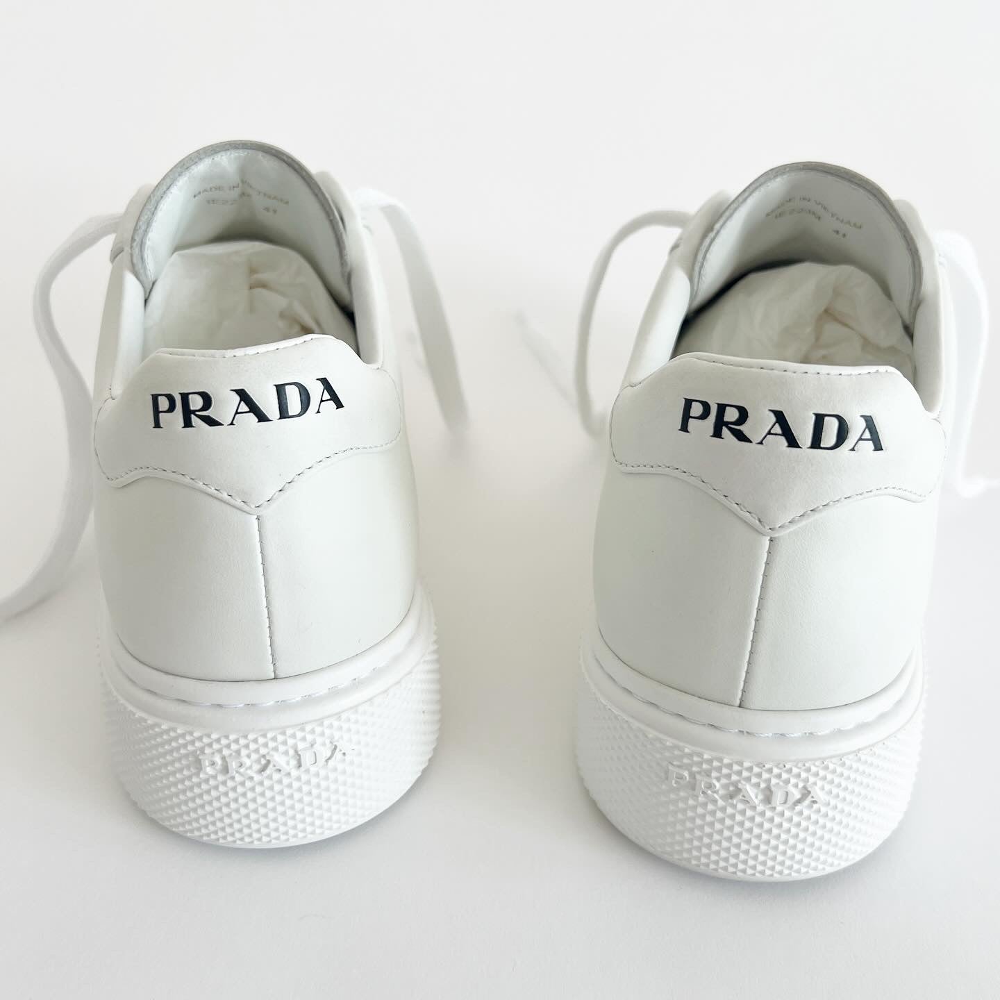 Prada White Leather Sneakers Sz 41