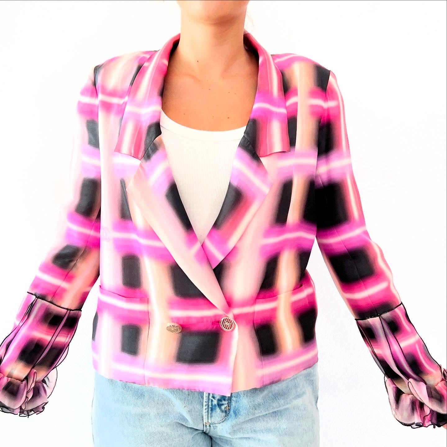 Chanel Silk Jacket Sz 40