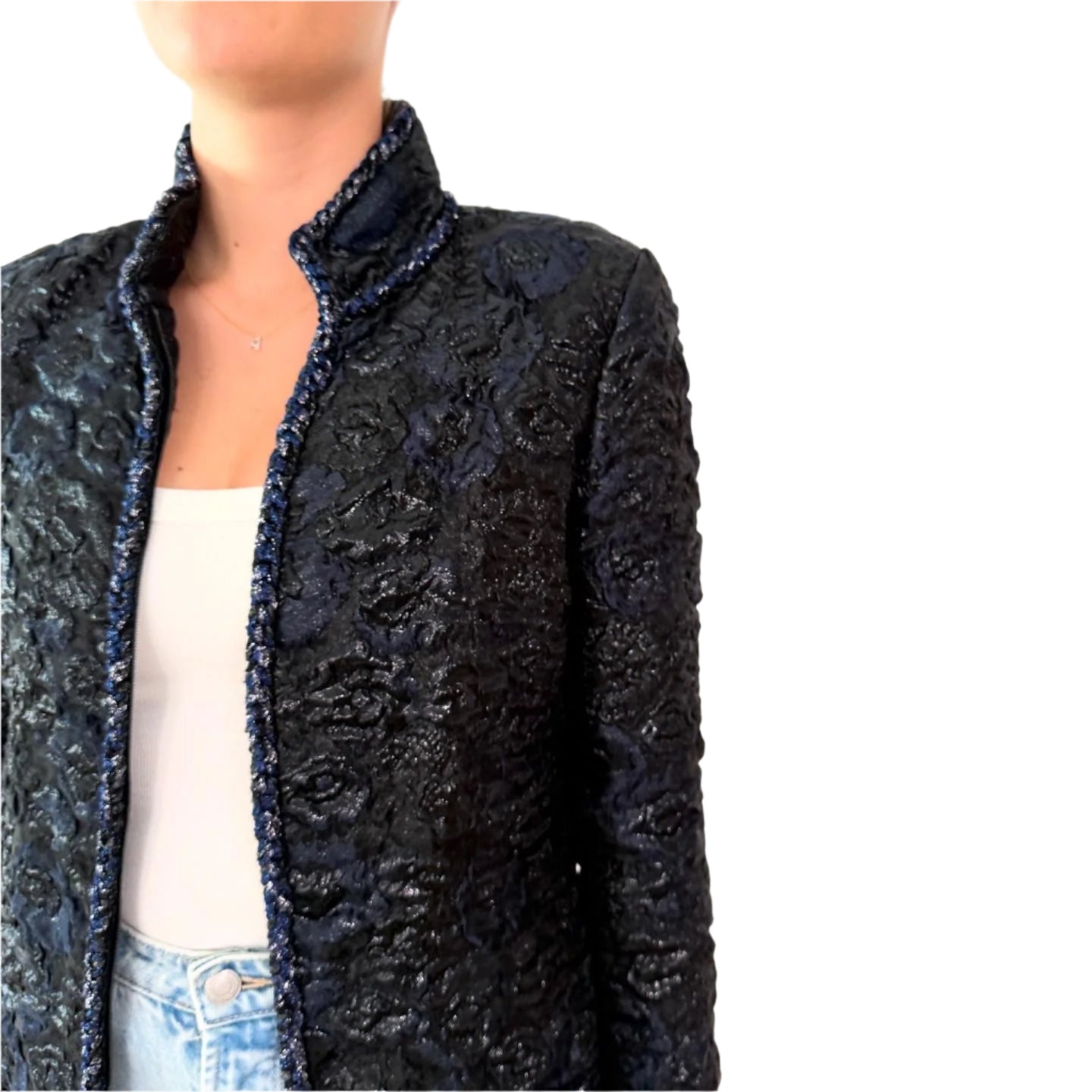 Chanel Jacquard Jacket Sz 40