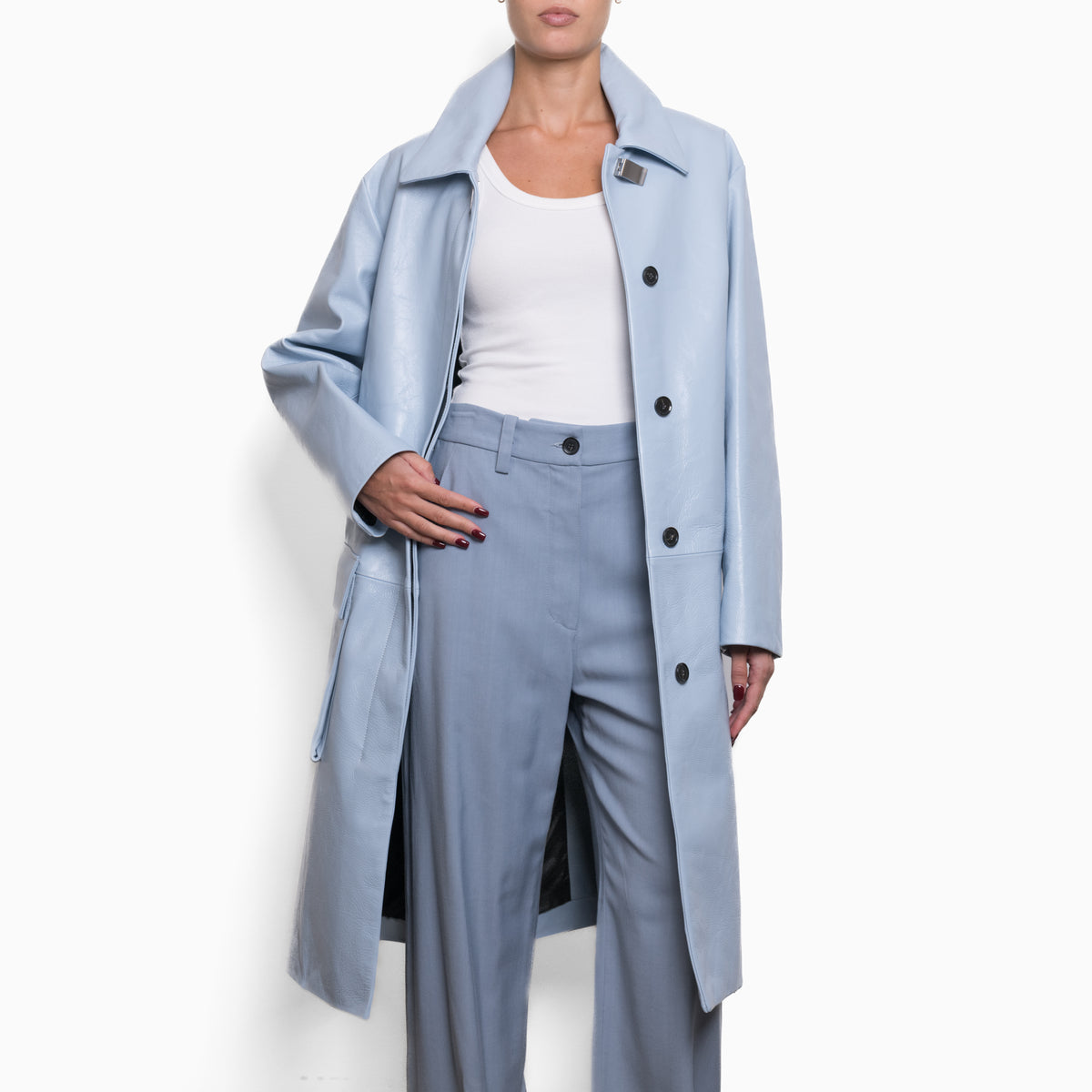 Proenza Schouler Leather Coat Sz 8