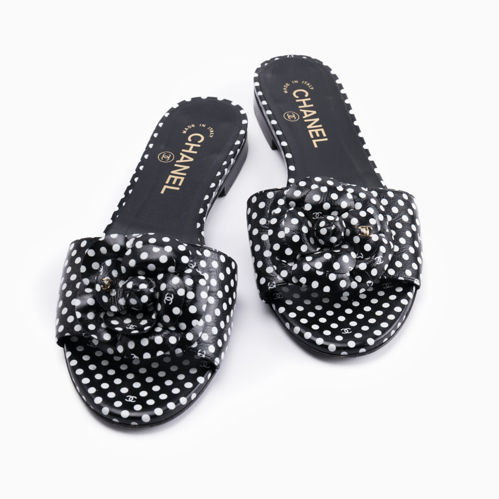 Chanel Spotted Mules Sz 38