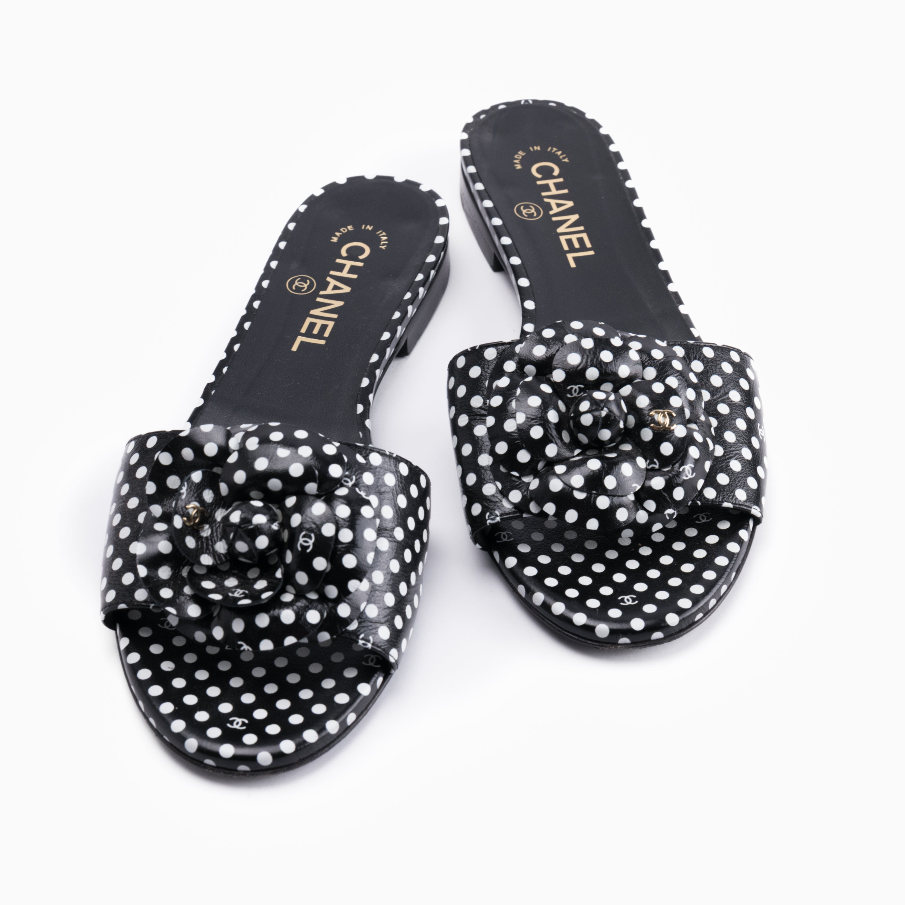 Chanel Spotted Mules Sz 38