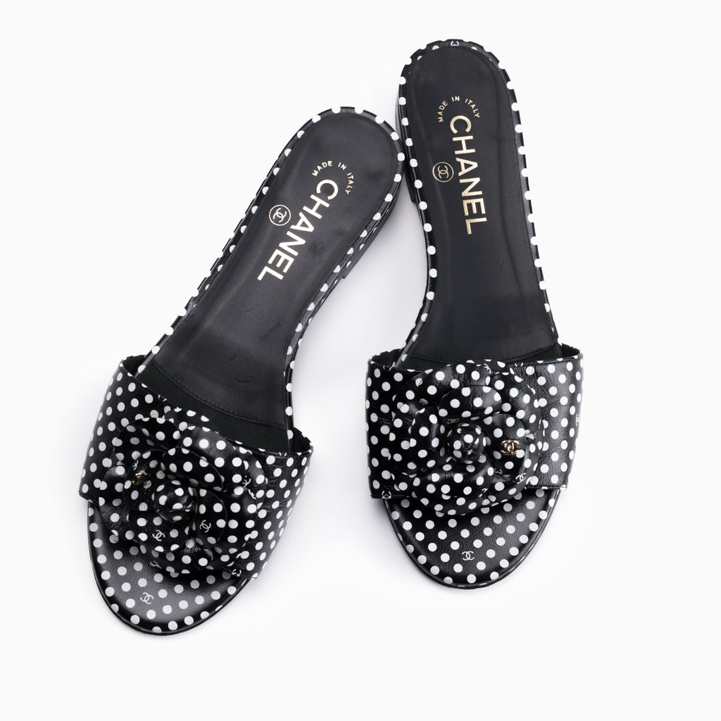 Chanel Spotted Mules Sz 38