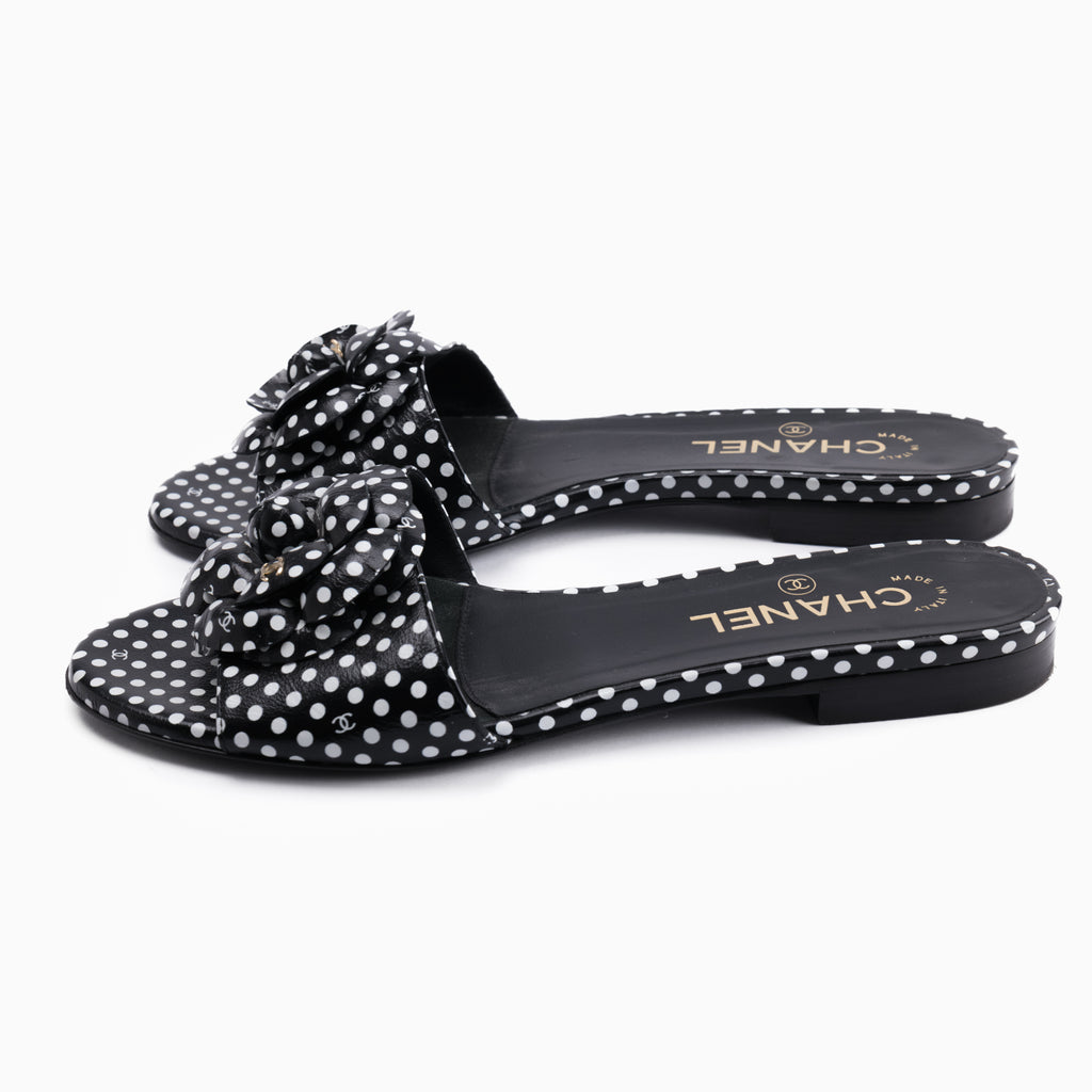 Chanel Spotted Mules Sz 38