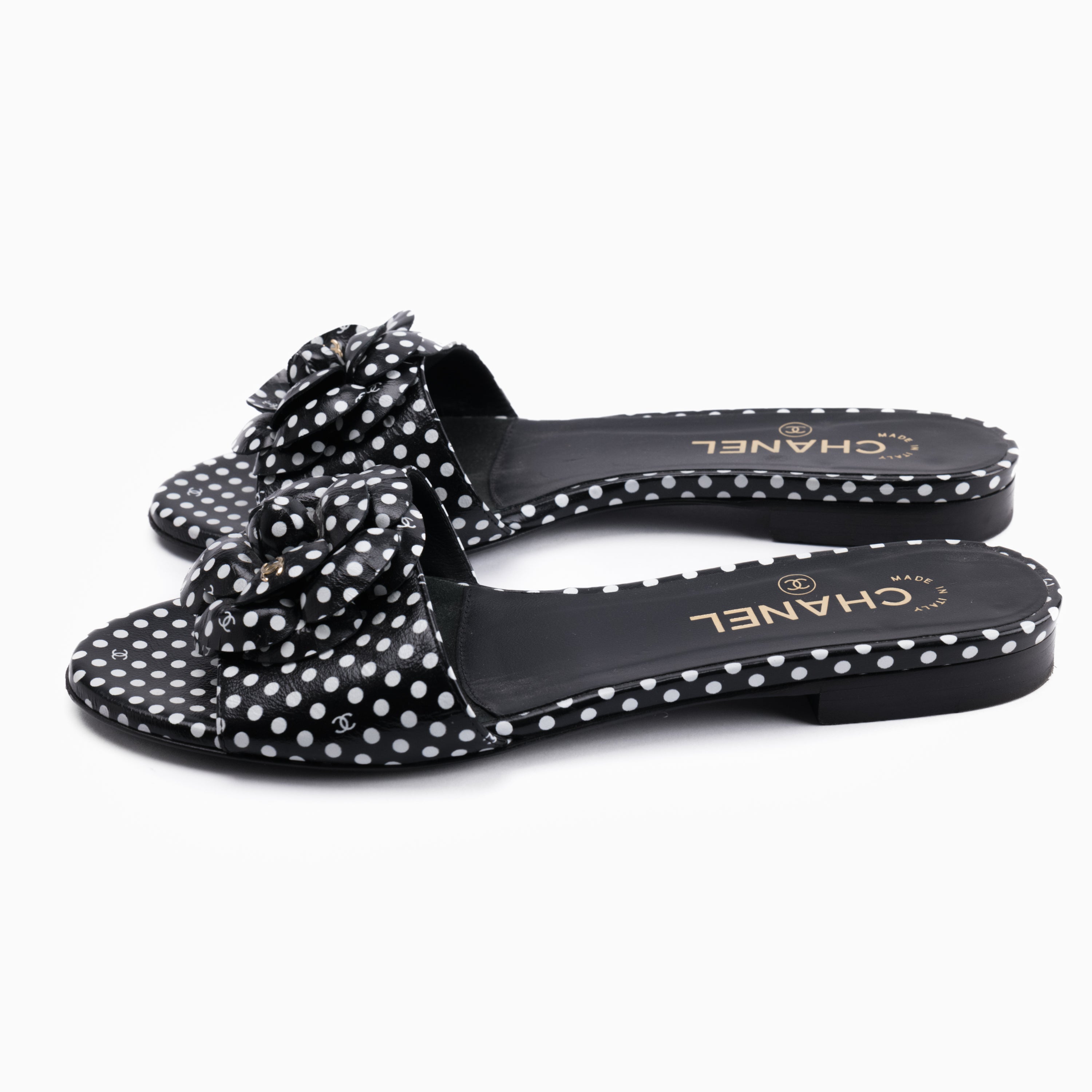 Chanel Spotted Mules Sz 38