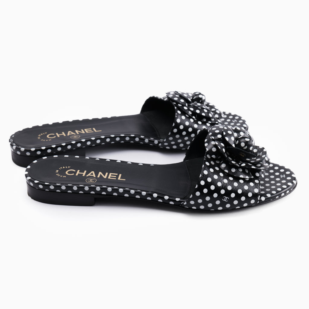 Chanel Spotted Mules Sz 38