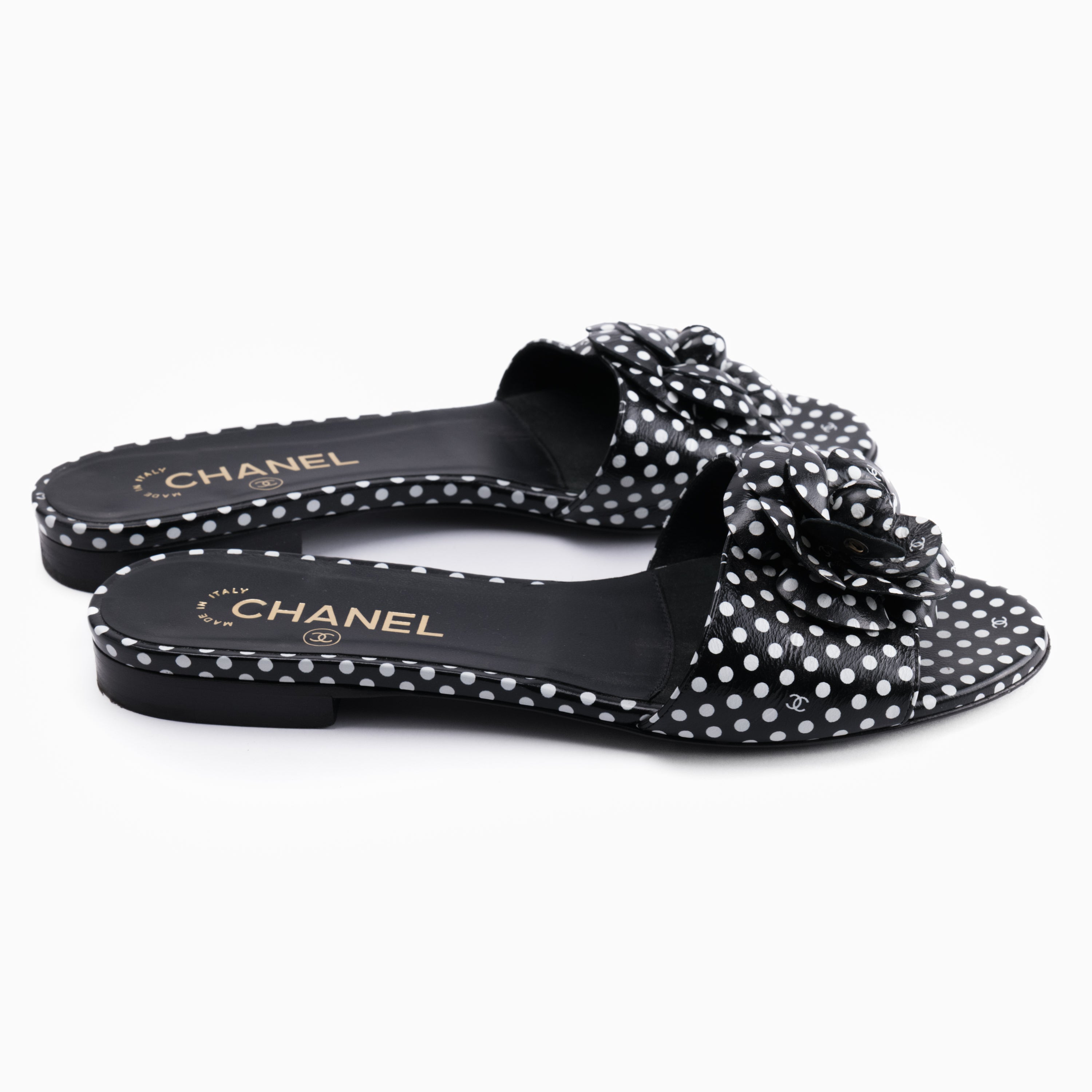 Chanel Spotted Mules Sz 38