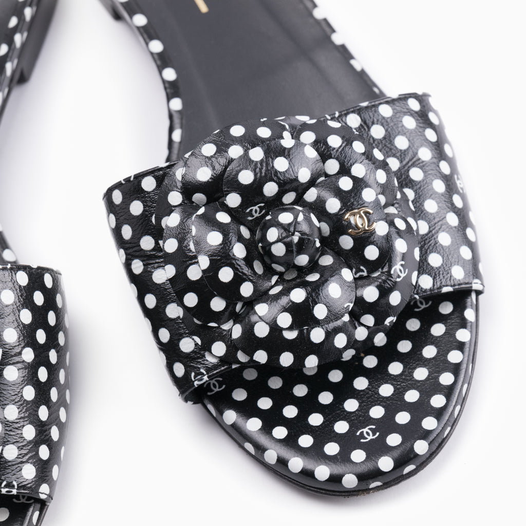 Chanel Spotted Mules Sz 38