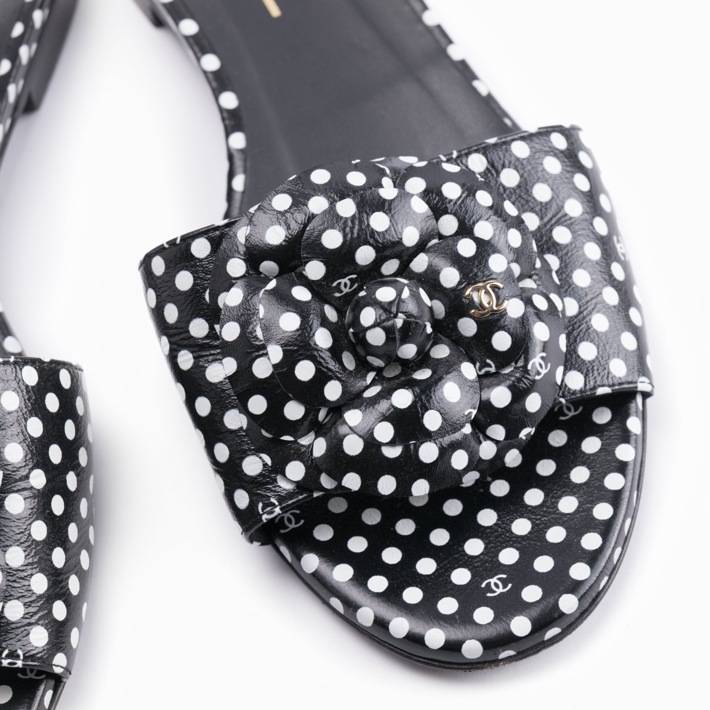 Chanel Spotted Mules Sz 38