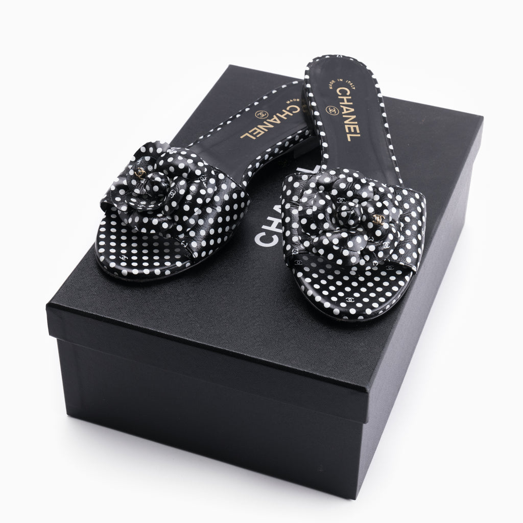 Chanel Spotted Mules Sz 38
