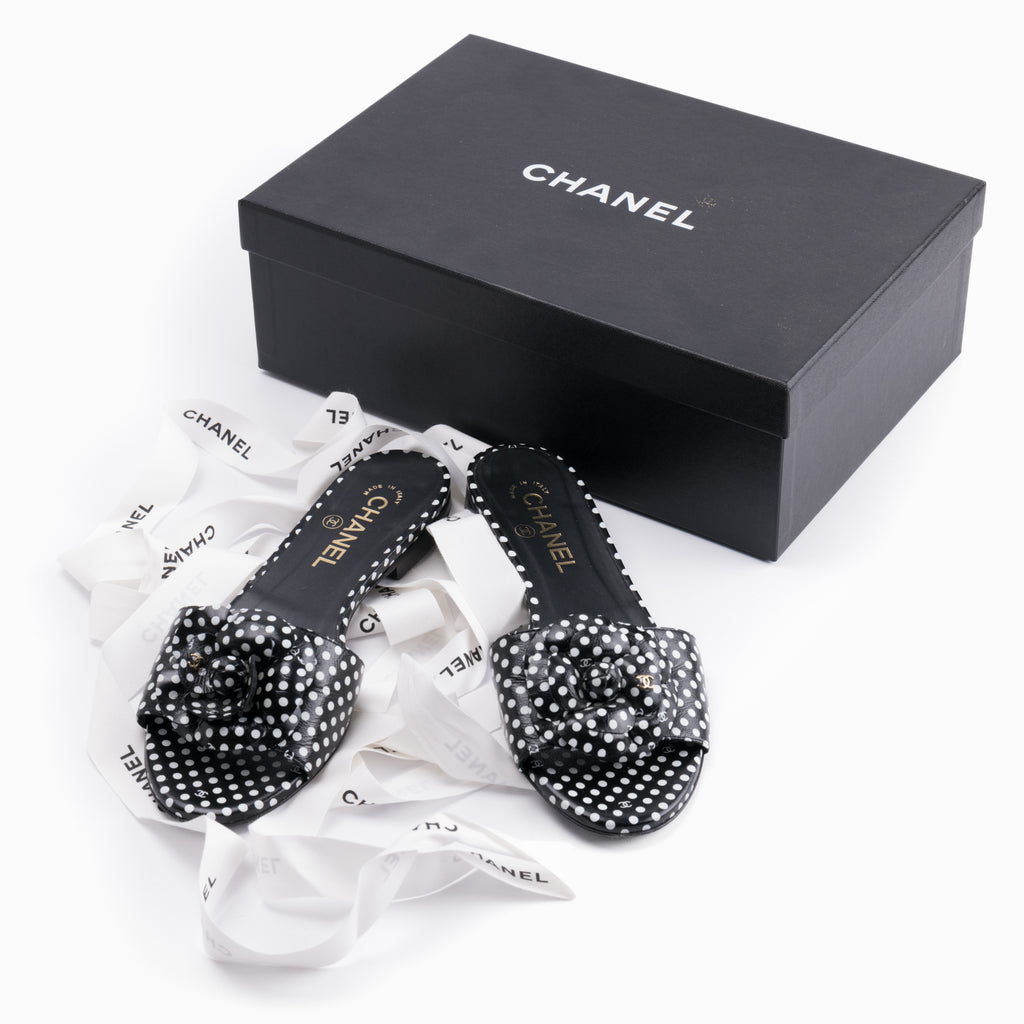 Chanel Spotted Mules Sz 38