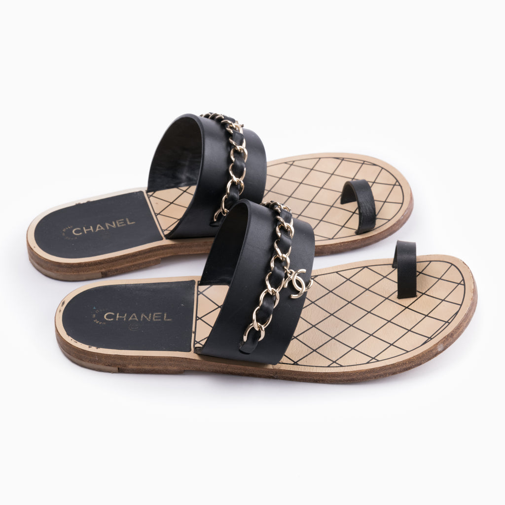 Chanel Sandals  Sz 37.5