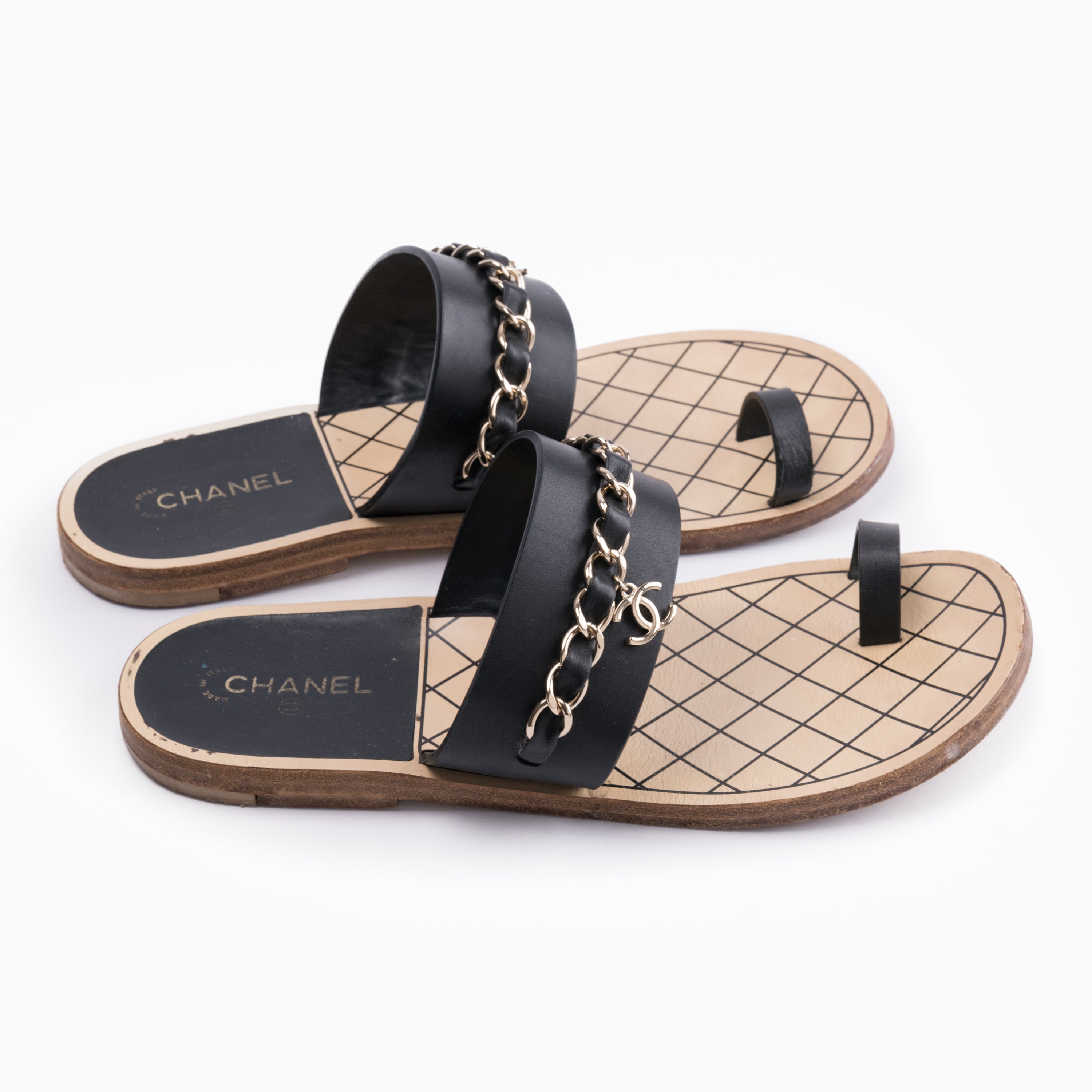 Chanel Sandals  Sz 37.5