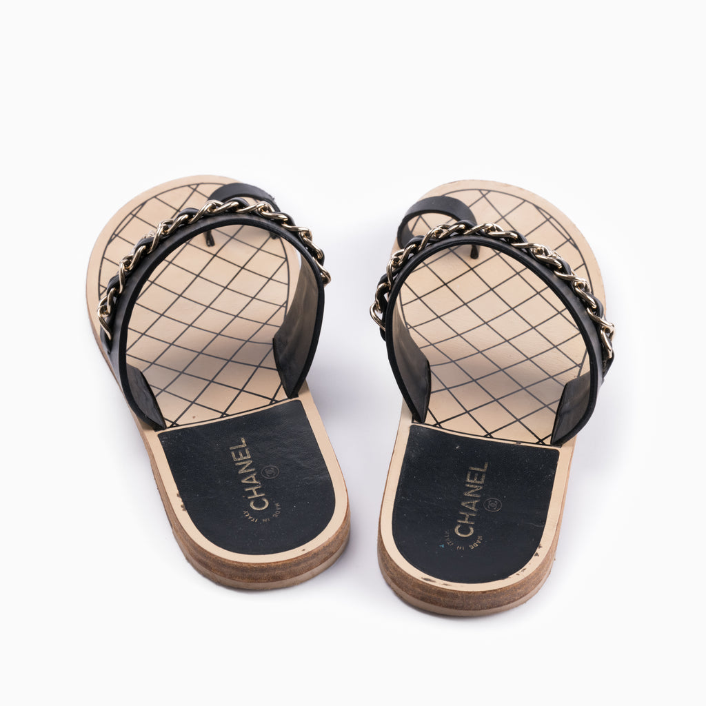 Chanel Sandals  Sz 37.5