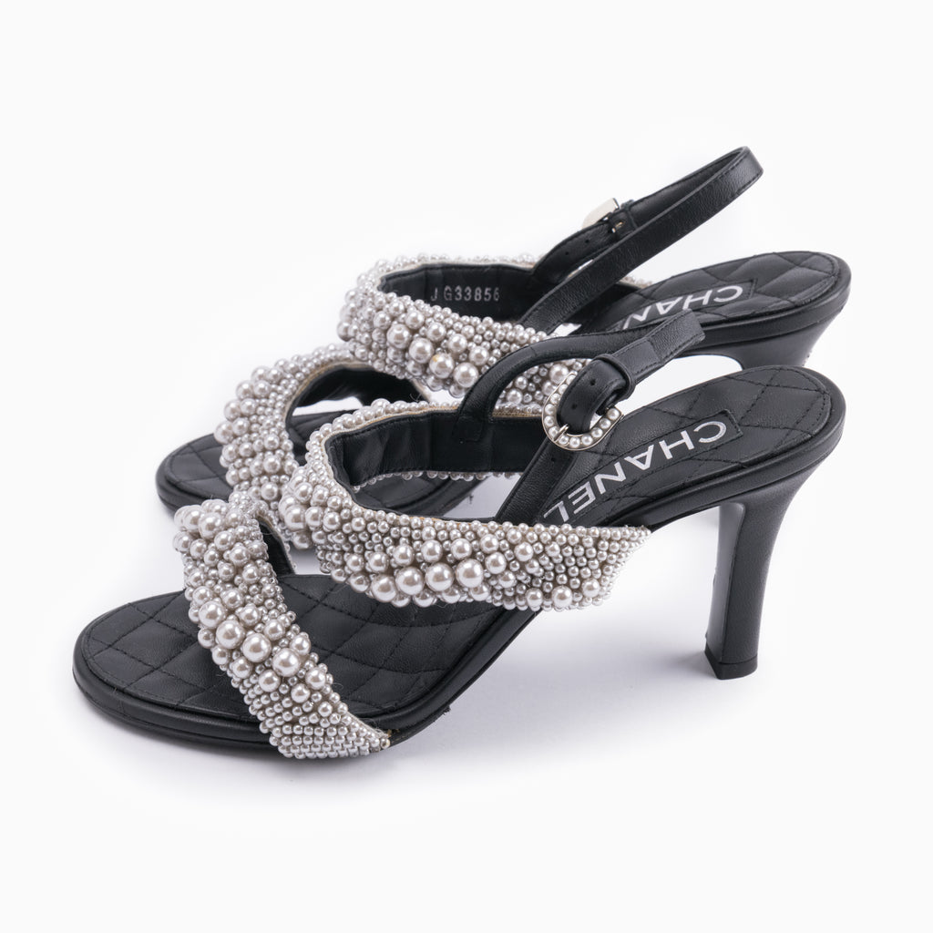 Chanel Pearl Heels Sz 37
