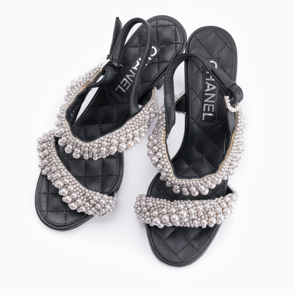Chanel Pearl Heels Sz 37