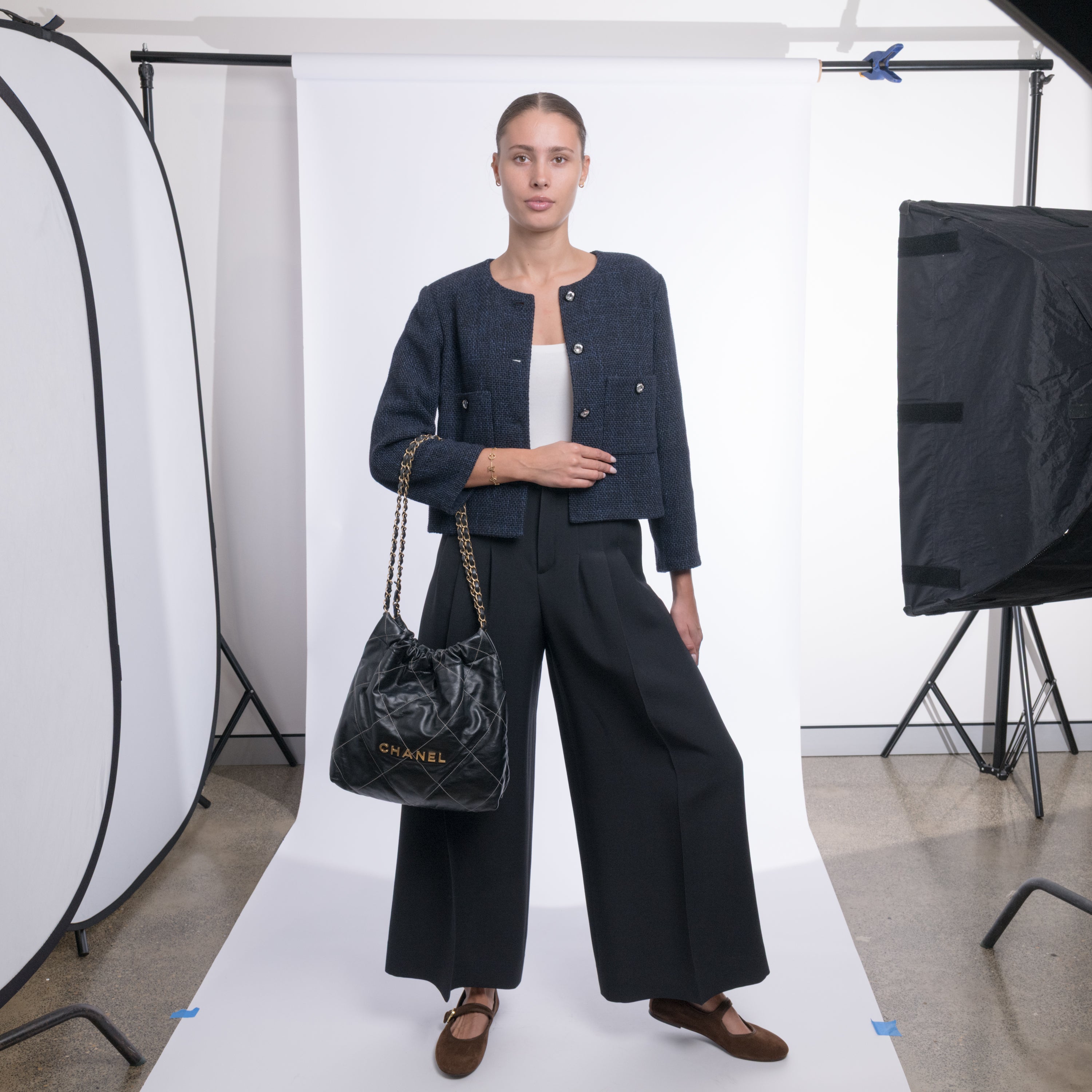 Chanel Navy Jacket Sz 36