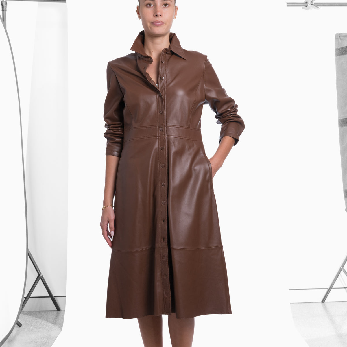 Scanlan Theodore Leather Frock/Coat  Sz 12