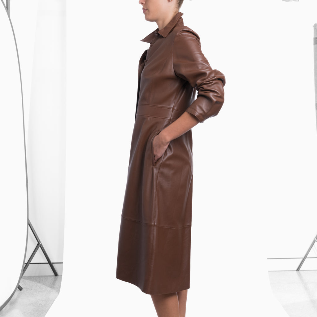 Scanlan Theodore Leather Frock/Coat  Sz 12
