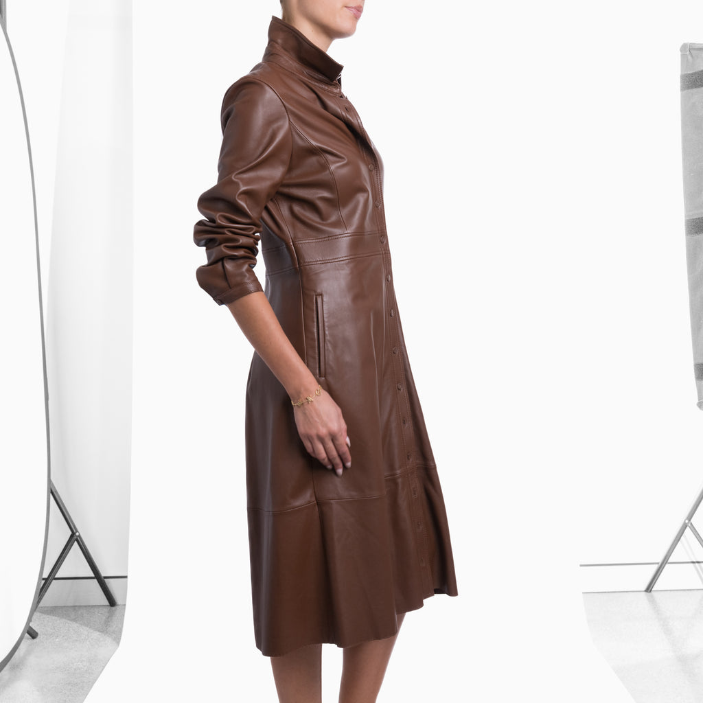 Scanlan Theodore Leather Frock/Coat  Sz 12