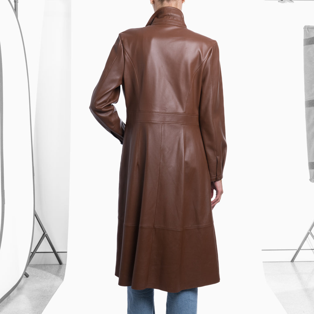 Scanlan Theodore Leather Frock/Coat  Sz 12