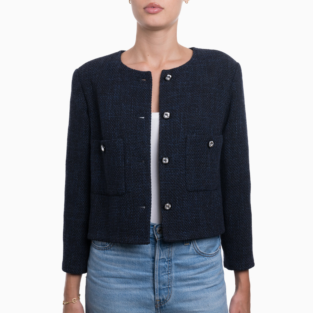 Chanel Navy Jacket Sz 36