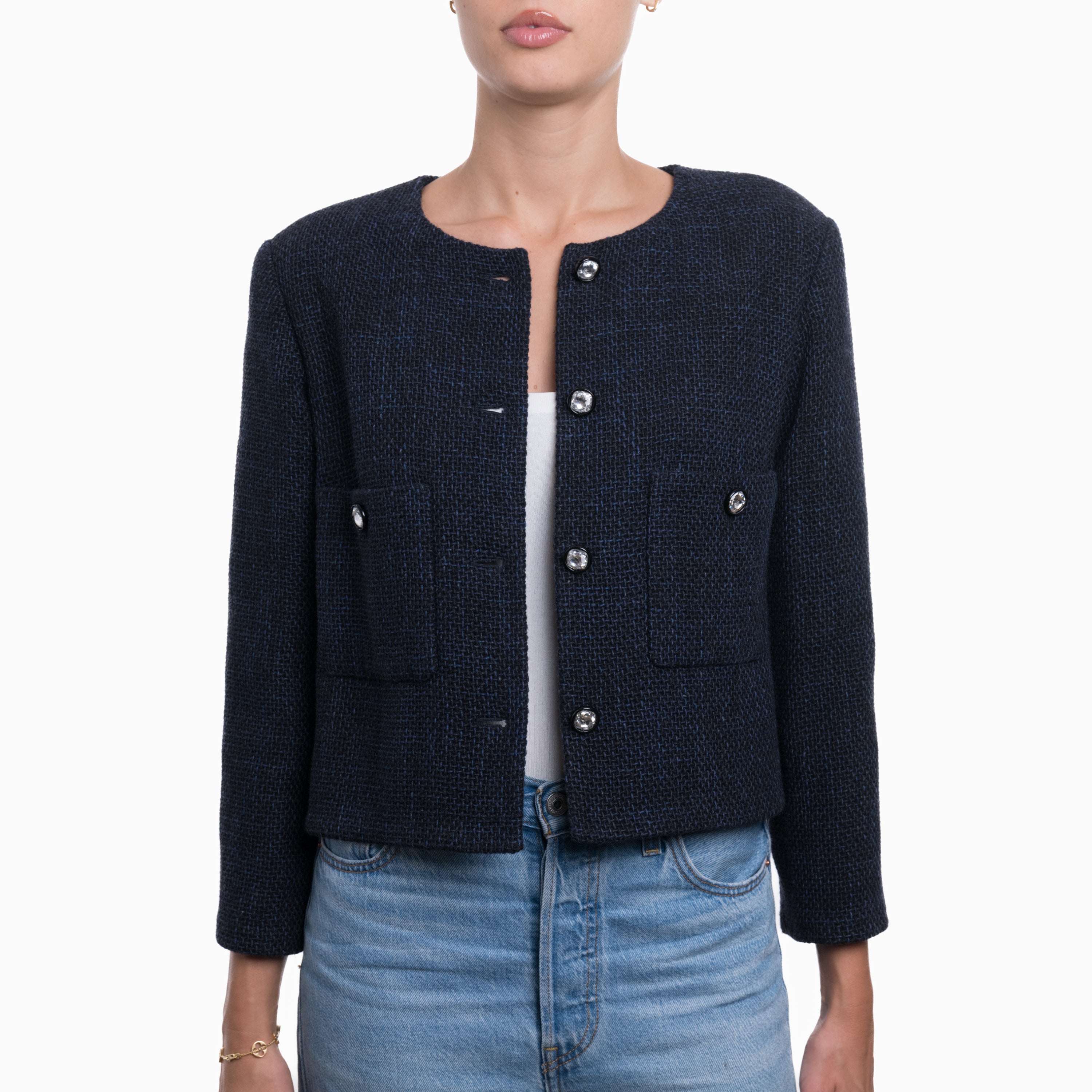Chanel Navy Jacket Sz 36