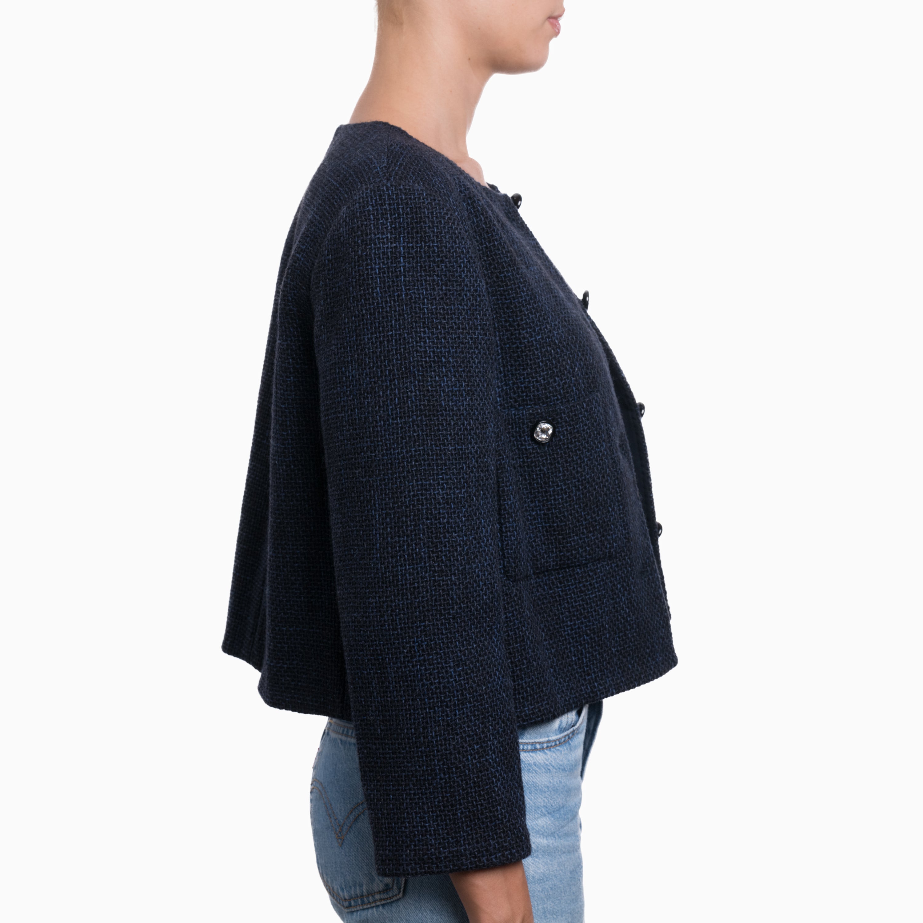 Chanel Navy Jacket Sz 36