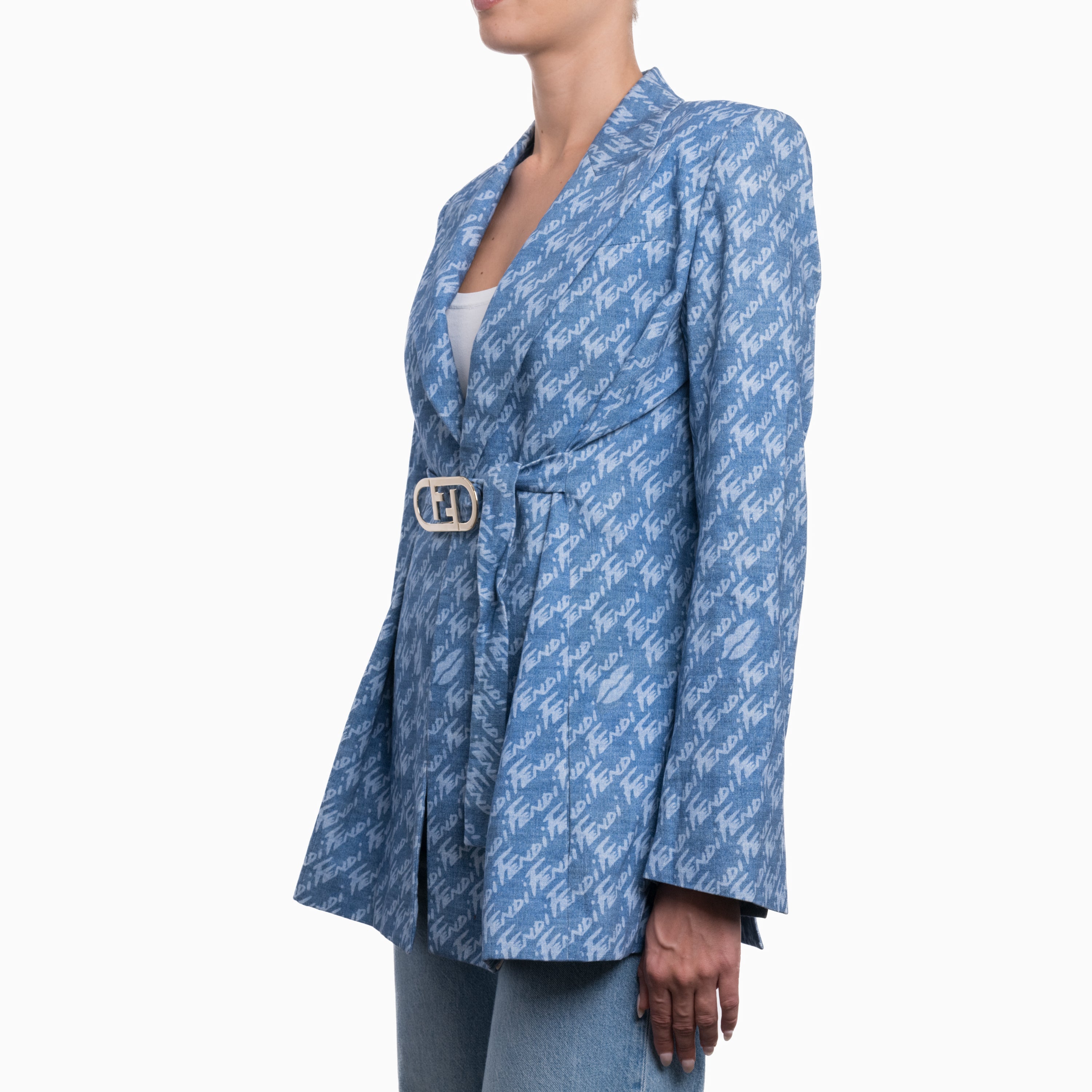 Fendi Denim Jacket Sz 42
