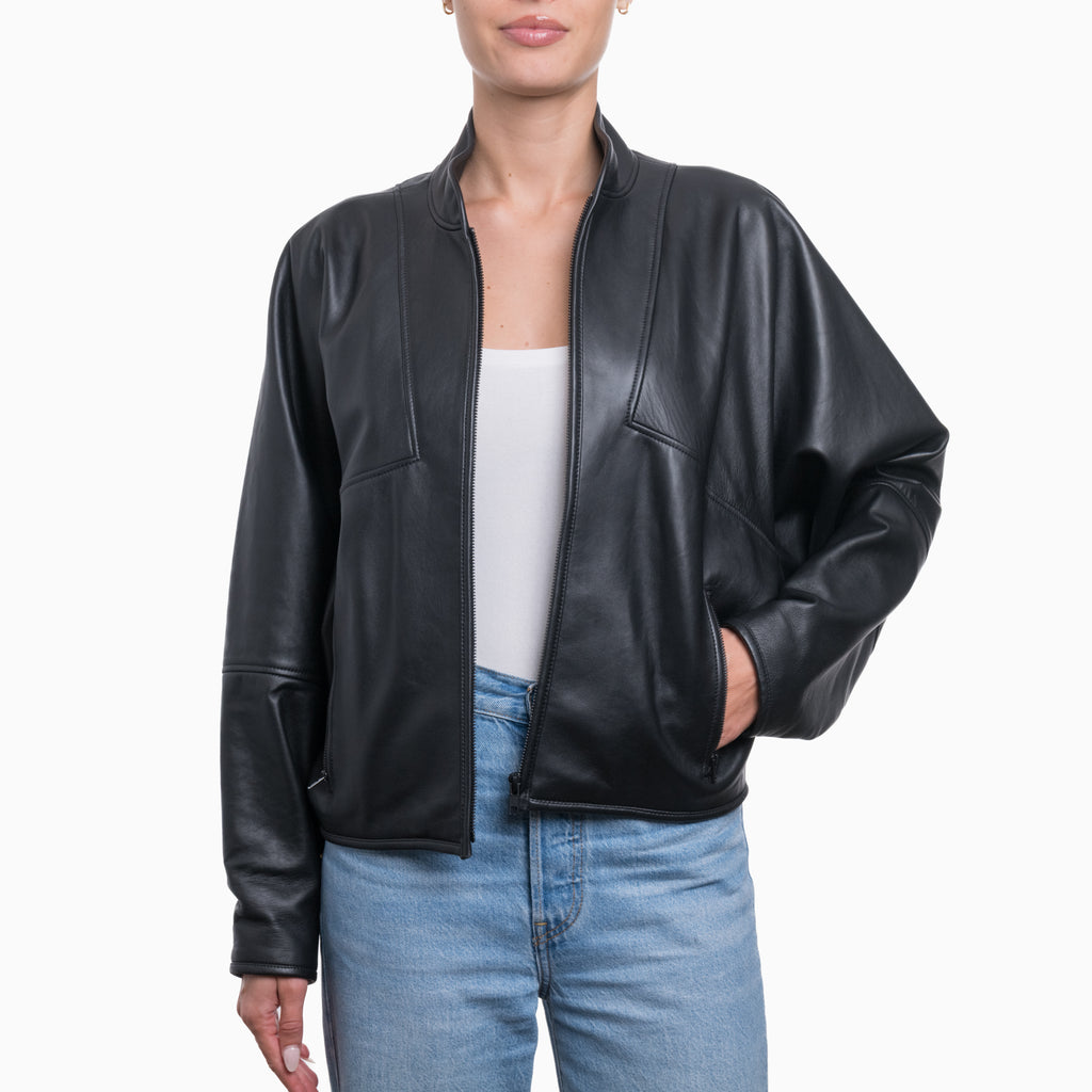 Bassike Leather Jacket Sz 1