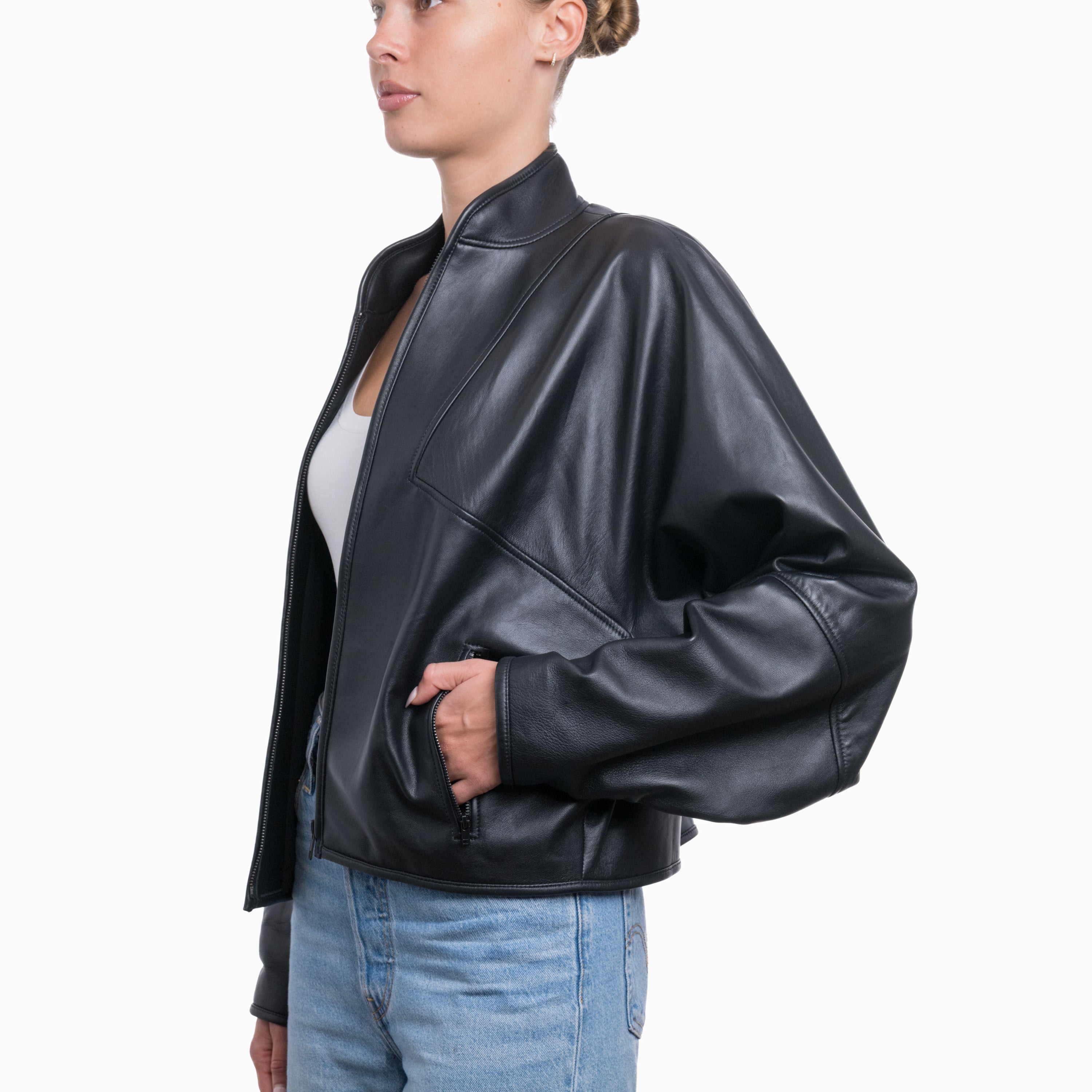 Bassike Leather Jacket Sz 1