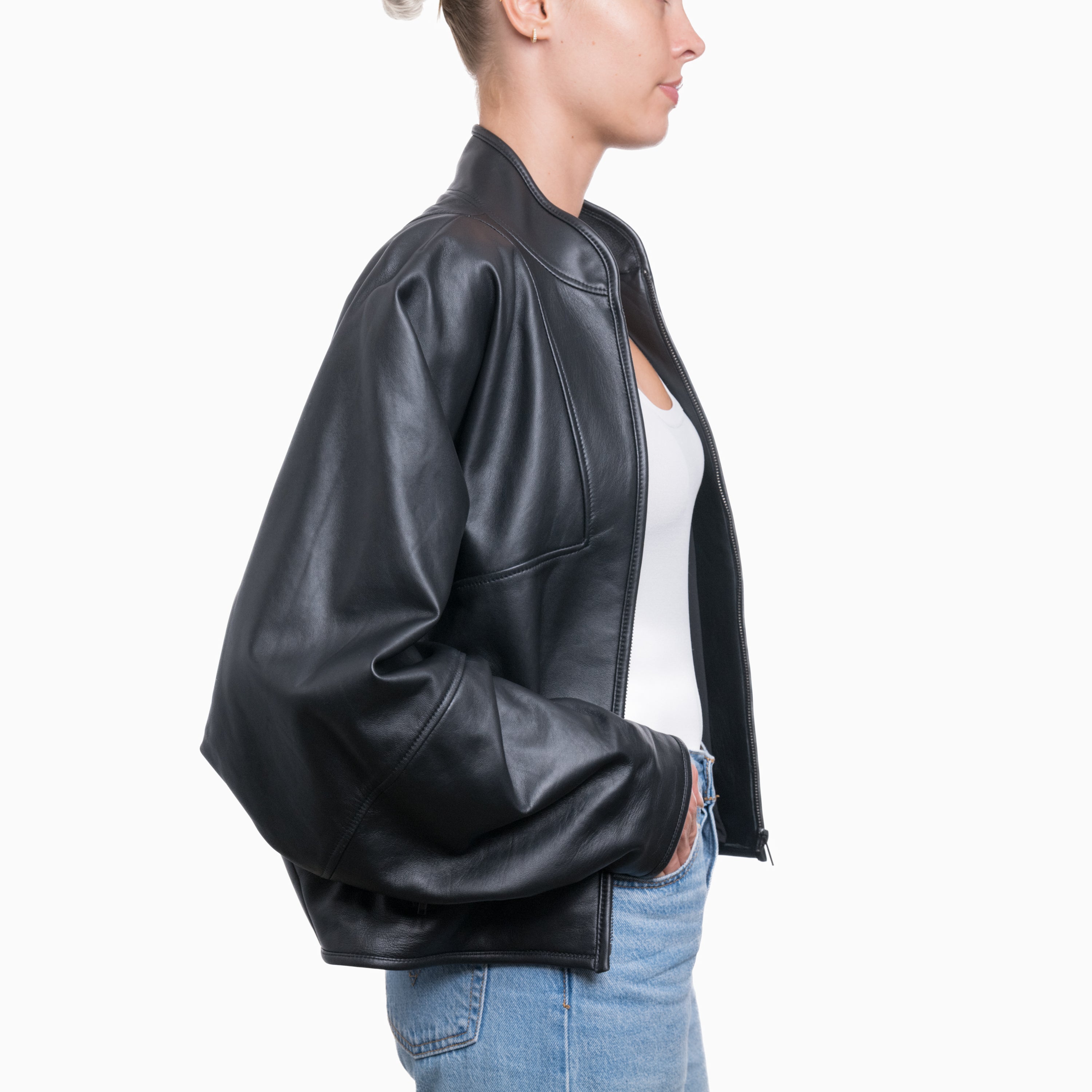 Bassike Leather Jacket Sz 1