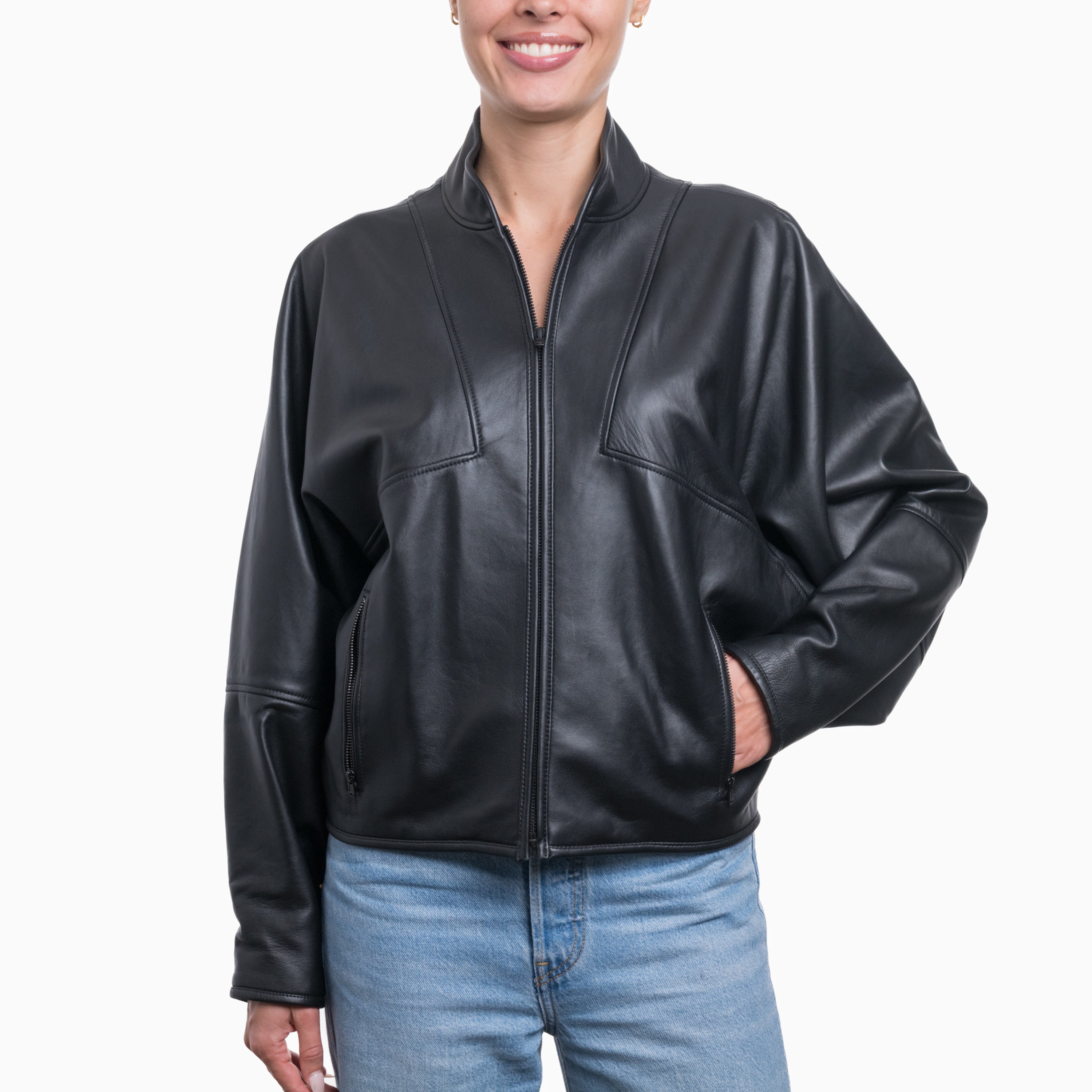 Bassike Leather Jacket Sz 1