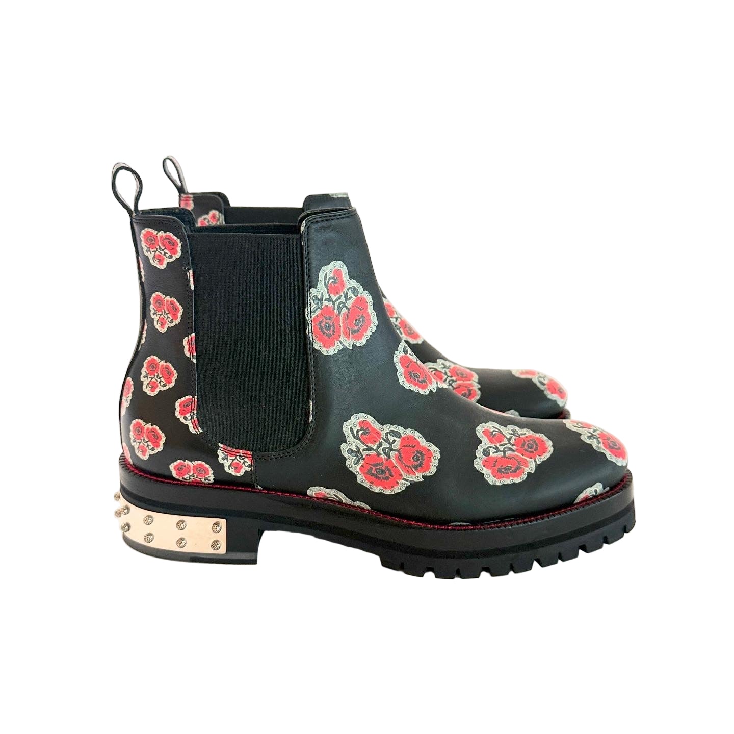 Mc Queen Floral Boots Sz 39.5