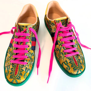 Gucci Gold Brocade Sneakers Sz 38