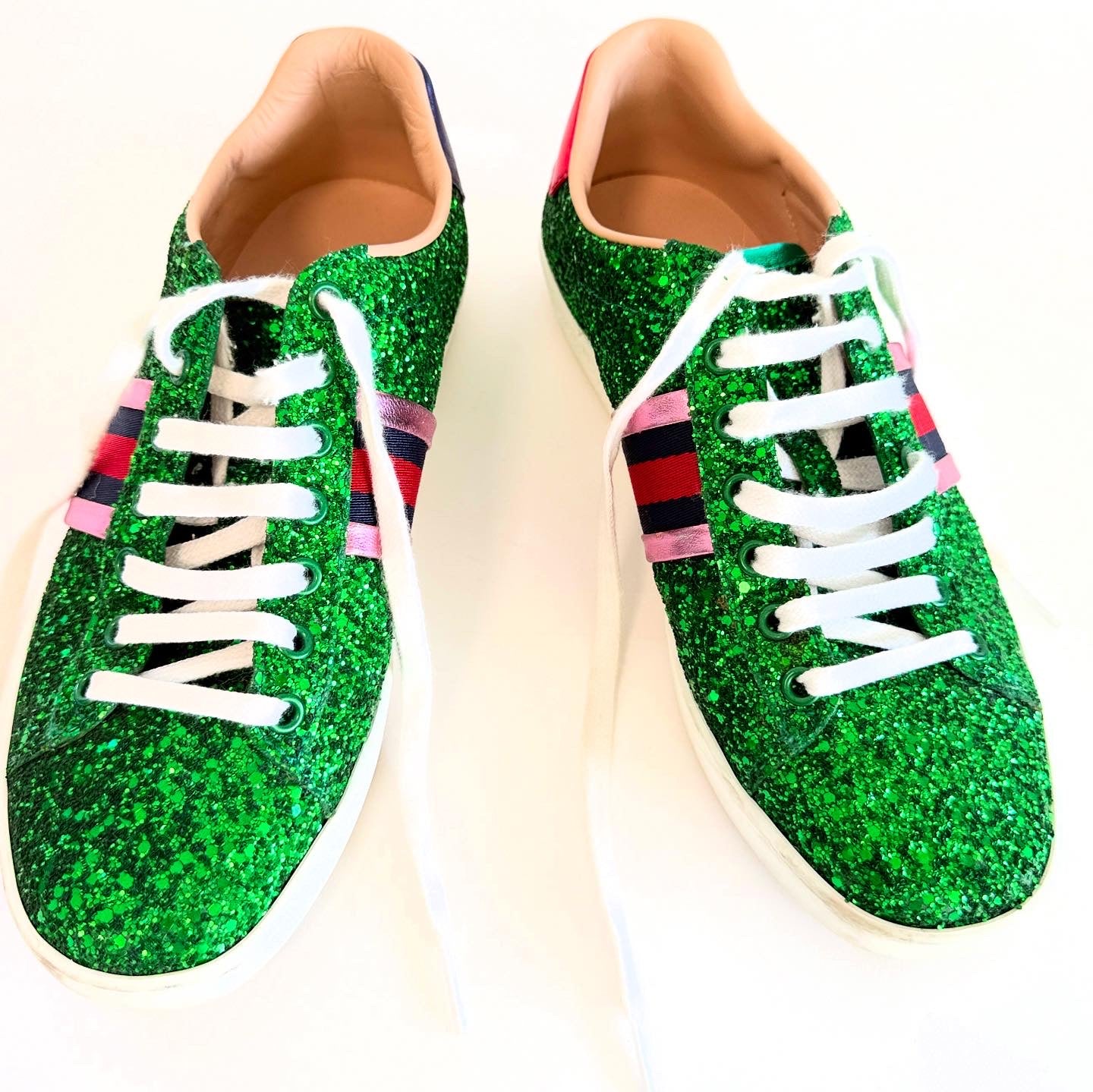 Gucci Green Glitter Sneakers Sz 38