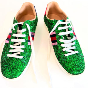 Gucci Green Glitter Sneakers Sz 38
