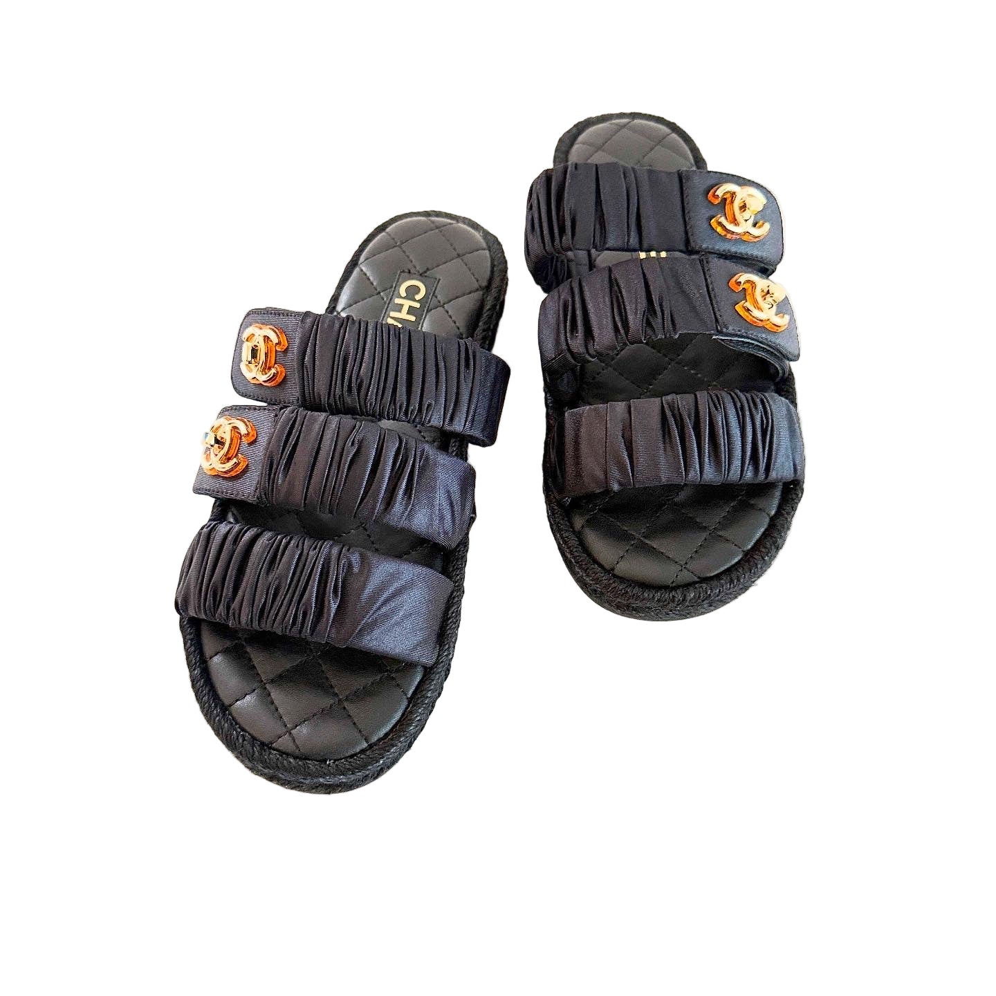 Chanel Black Slides Sz 36