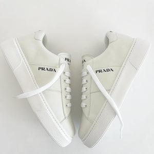 Prada White Leather Sneakers Sz 41