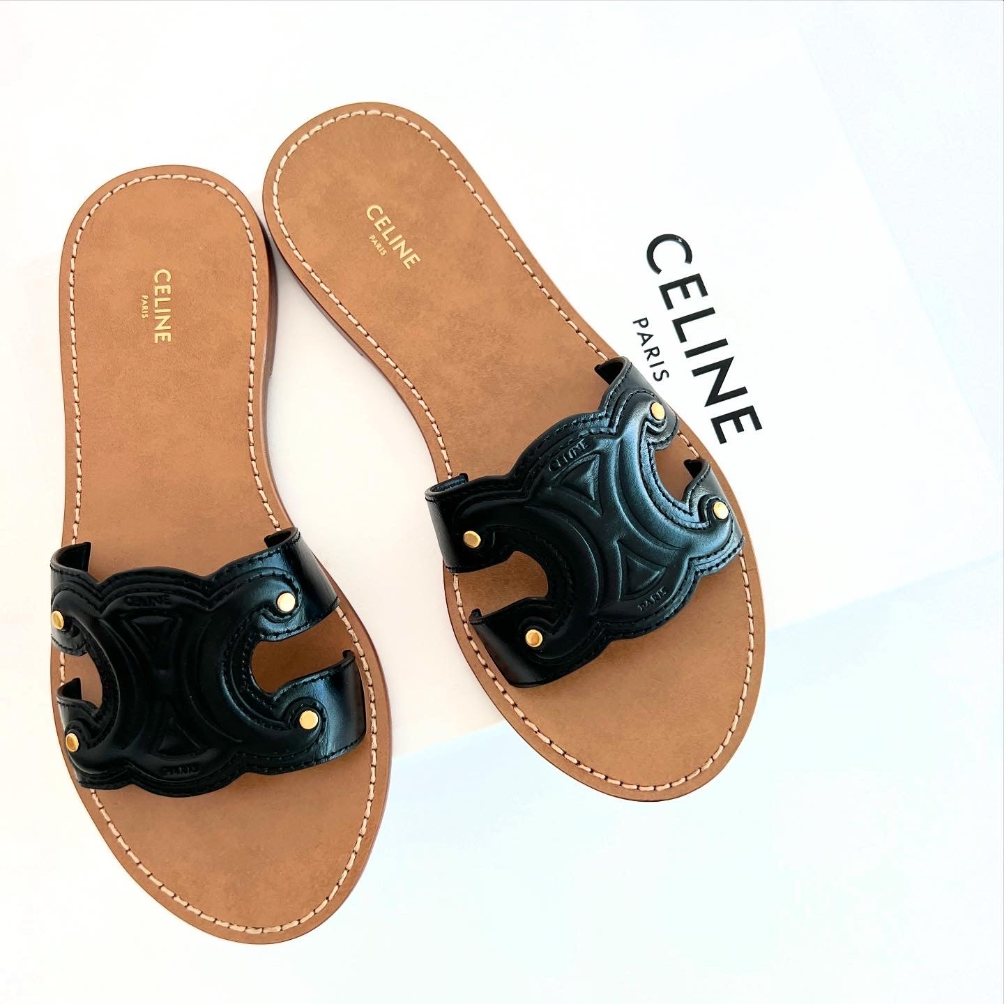 Celine Triomphe Slides Sz 39