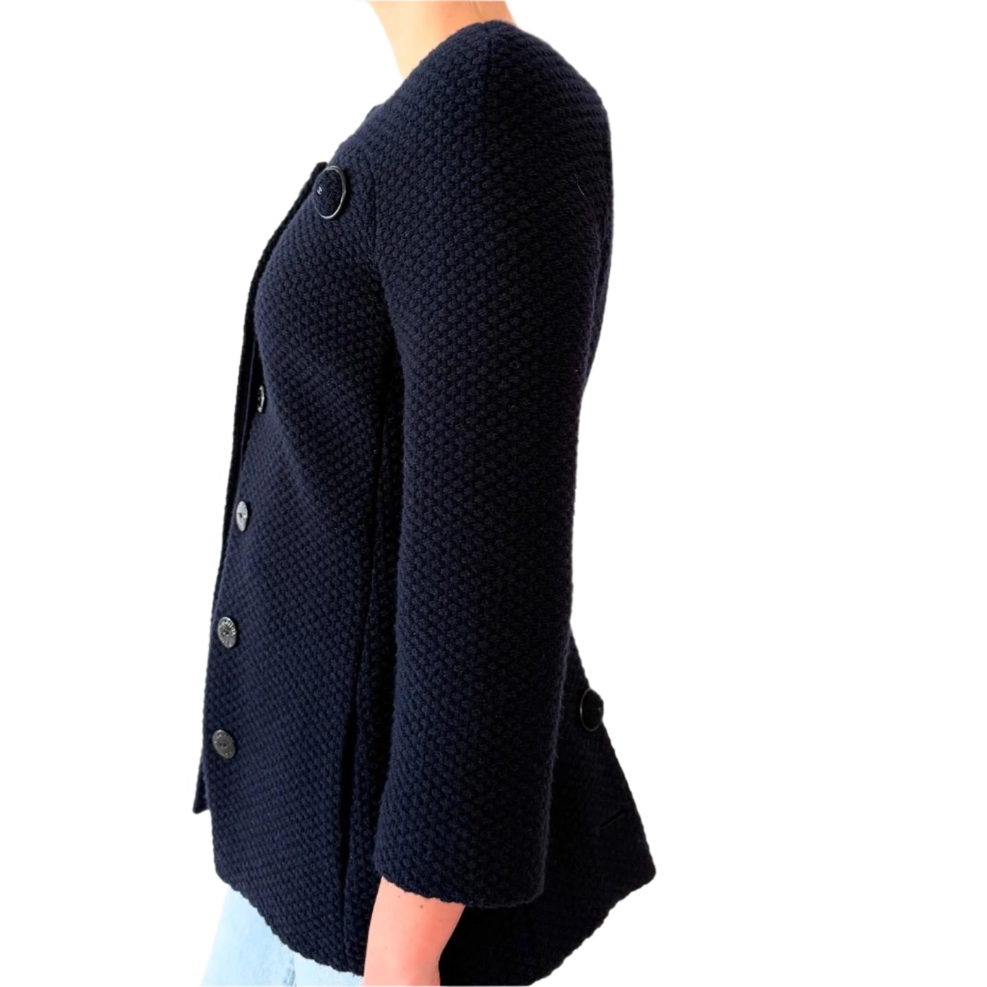 Chanel Navy Wool Jacket Sz 38
