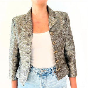 Chanel Metallic Jacket Sz 38