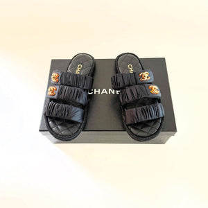 Chanel Black Slides Sz 36