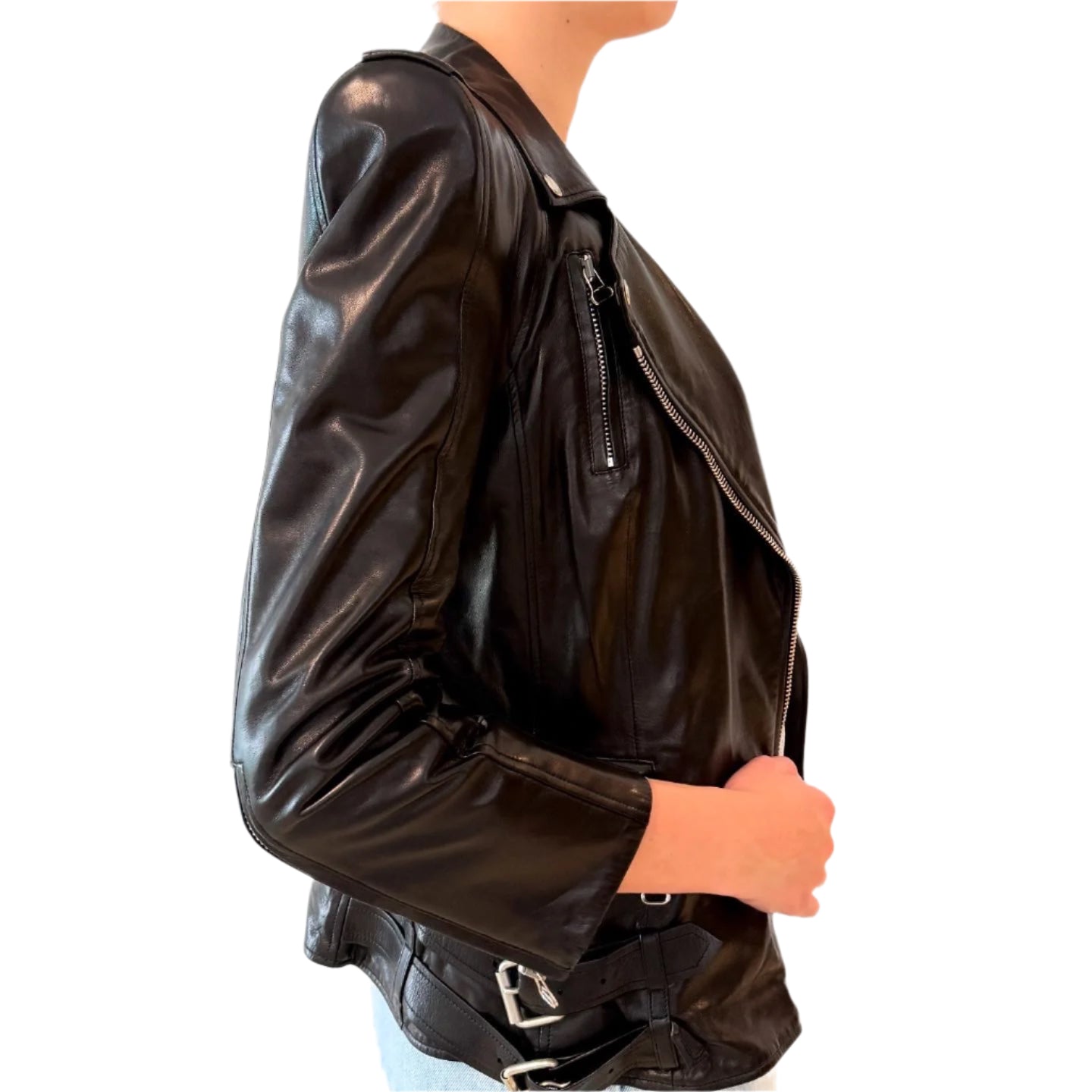 Balmain Leather Jacket Sz 44