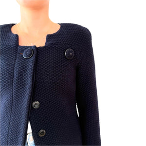 Chanel Navy Wool Jacket Sz 38