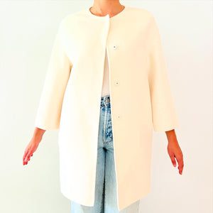 Prada Ivory Wool Coat Sz 38