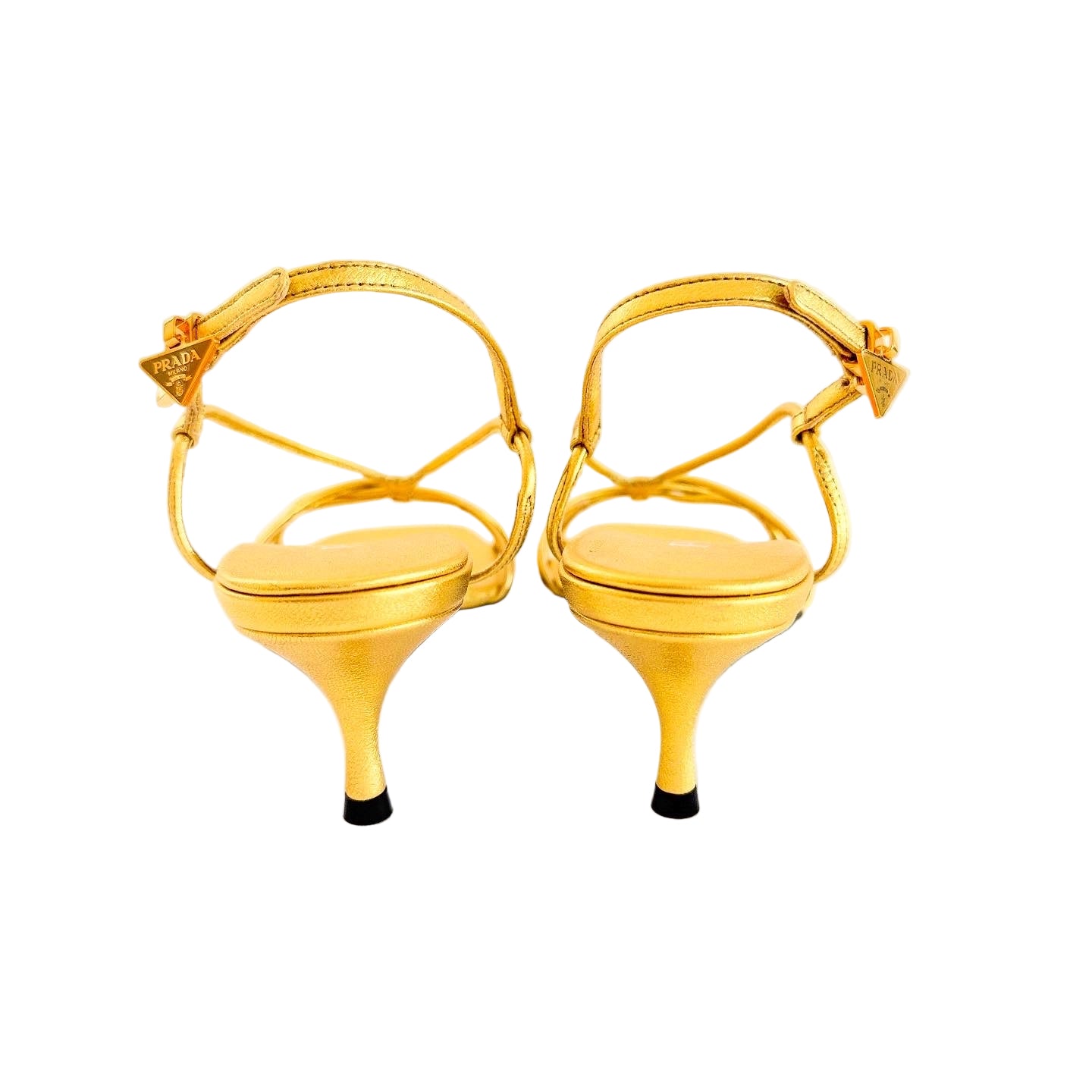 Prada Gold Heels Sz 38