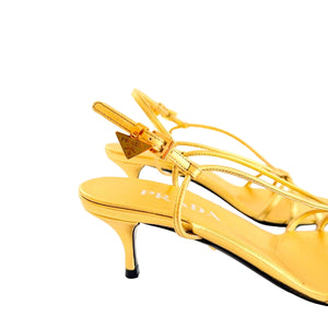 Prada Gold Heels Sz 38